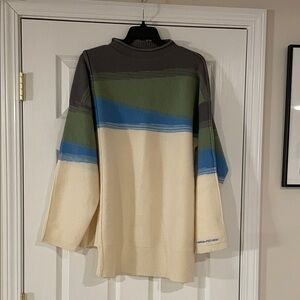 Nike Yoga Colorblock Sweater in Cream, Green, and Blue